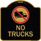 Signmission Designer Series-No Trucks With Graphic Black & Gold Heavy-Gauge Aluminum, 18" x 18", BG-1818-9809 A-DES-BG-1818-9809 - alternate 1